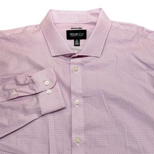 Kenneth Cole Awearness 20 36/37 Slim Fit Non Iron Dress Shirt Geometric Print